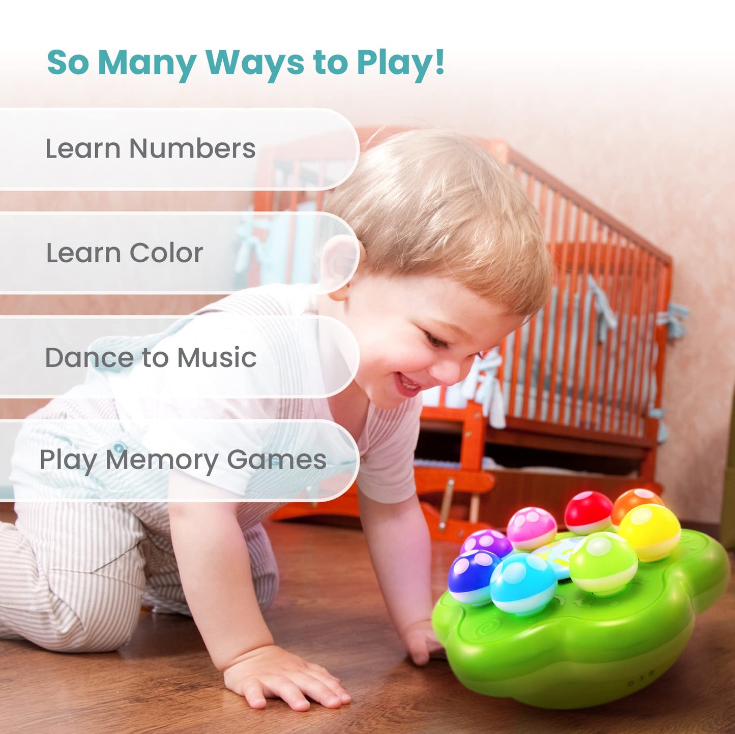 Best Learning Mushroom Garden - Interactive Educational Light-Up Toddler Toys For 1 To 3 Years Old Toddlers - Colors, Numbers, Games & Music For Kids - Ideal Baby Toy Birthday Gift