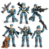 HAPTIME Army Men Action Figures with Toy Soldiers for Boys Plastic Army Toys for Boys 6-8 Birthday Gift for Military Collectors (6Pcs Blue)