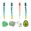 Nuby All Silicone Teether & Pacifinder Clip - 3+ Months, Assorted Neutral Designs, Safe for Babies