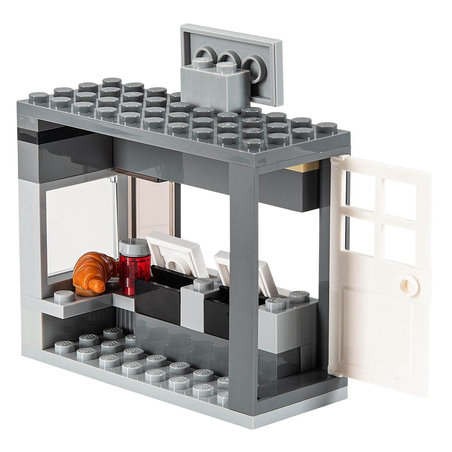 Building Bricks Toys Blocks Small News Stand Fast Food Corner-Compatible With All Brands-Moc Minifigure City Town Village
