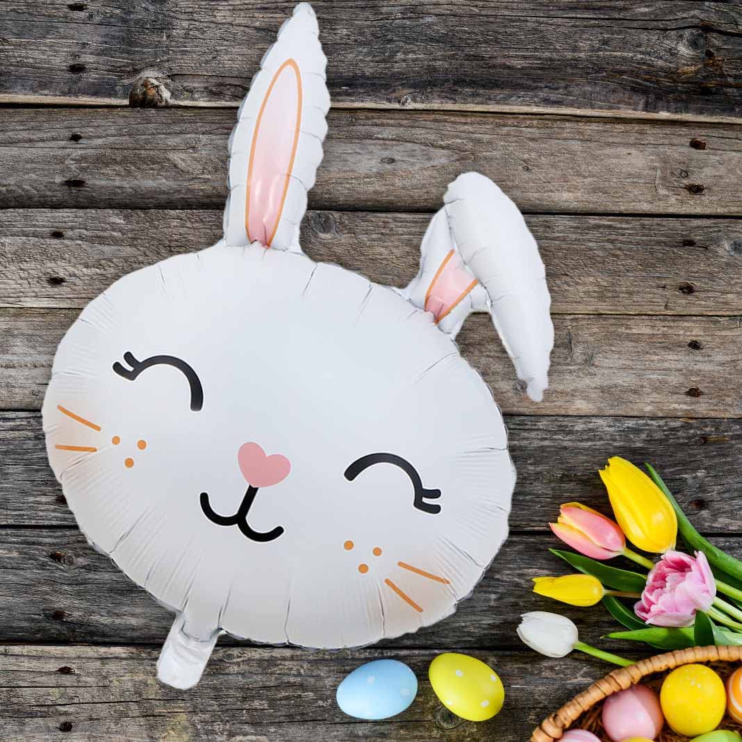 Hadckja Bunny Balloons Easter Balloons Rabbit Head Foil Balloons For Easter Themed Party Easter Bunny Birthday Party Supplies De