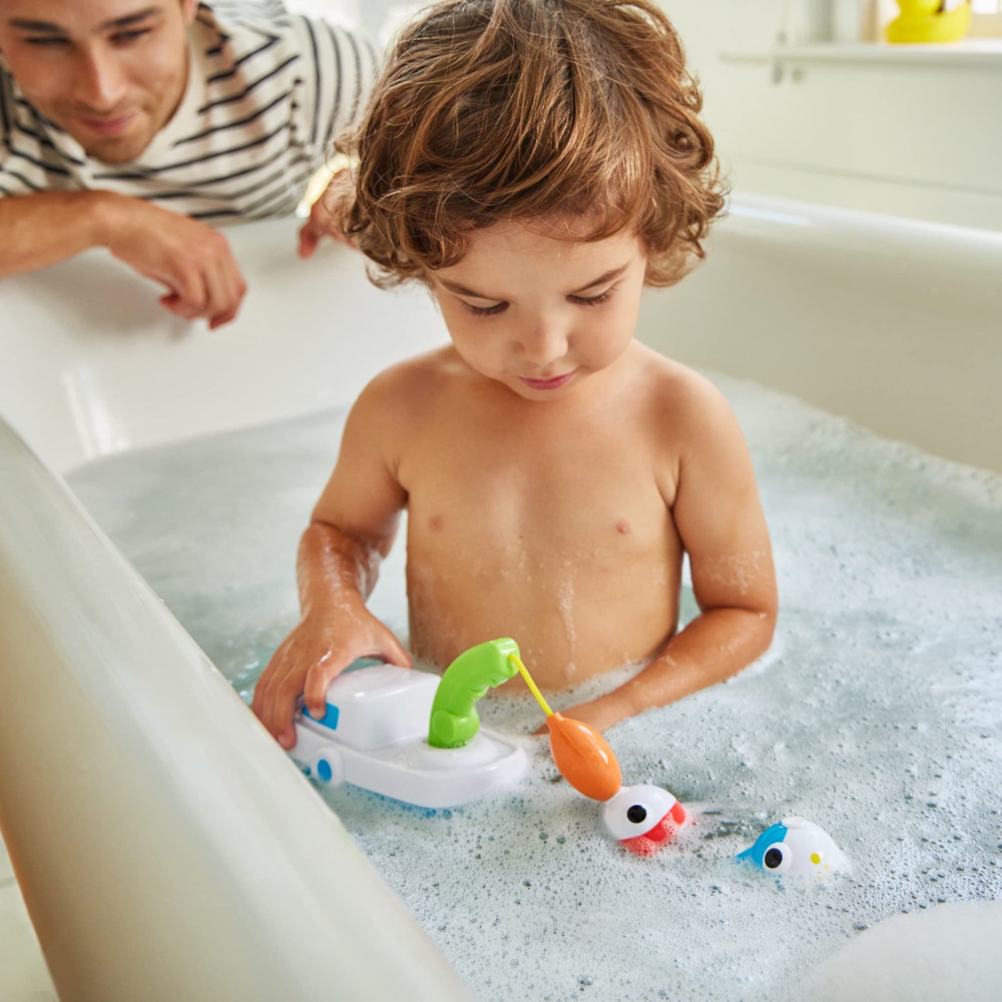 Munchkin® Deep Sea Fishin'™ Toddler Bath Toy And Game With Magnetic Fish, Boat, And Rod