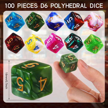 Skylety 100 Pieces Polyhedral Dice Set with Black Pouch Polyhedral Dice Compatible with RPG MTG Table Games Multi Colored Assort