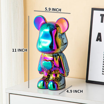 Yundu Ceramic Piggy Bank For Kids And Adults - Coin Bank For Girls And Boys - Colorful Love Bear Decoration - Modern Décor, Hypebeast Room Décor - Gifts For Birthdays