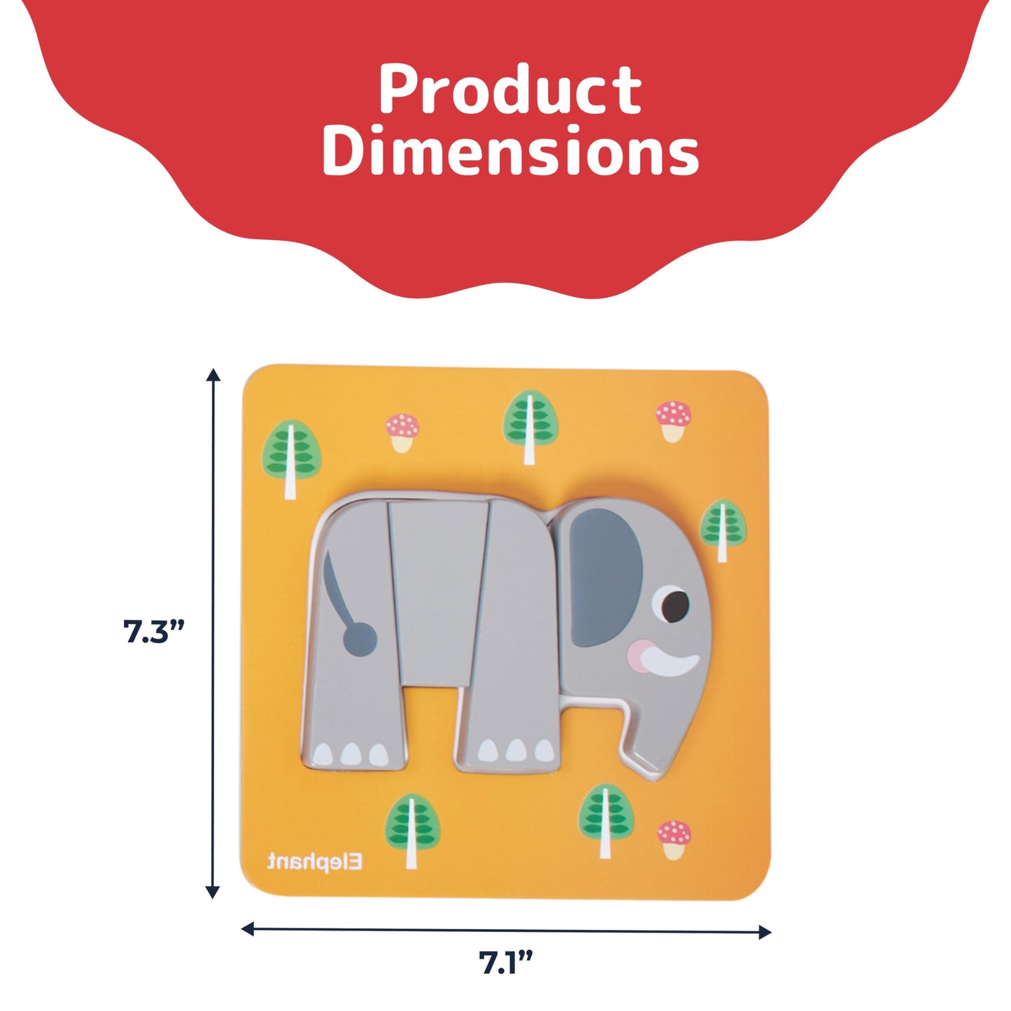 PREXTEX 6-Piece Chunky Animal Puzzle for Toddlers - Zoo Animals Shape Puzzle with Cognitive Cards - Montessori Wooden Puzzle for