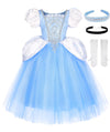 Axaxa Cinderella Costume For Girls Cinderella Dress Princess Dresses For Girls Halloween Party Cosplay With Accessories