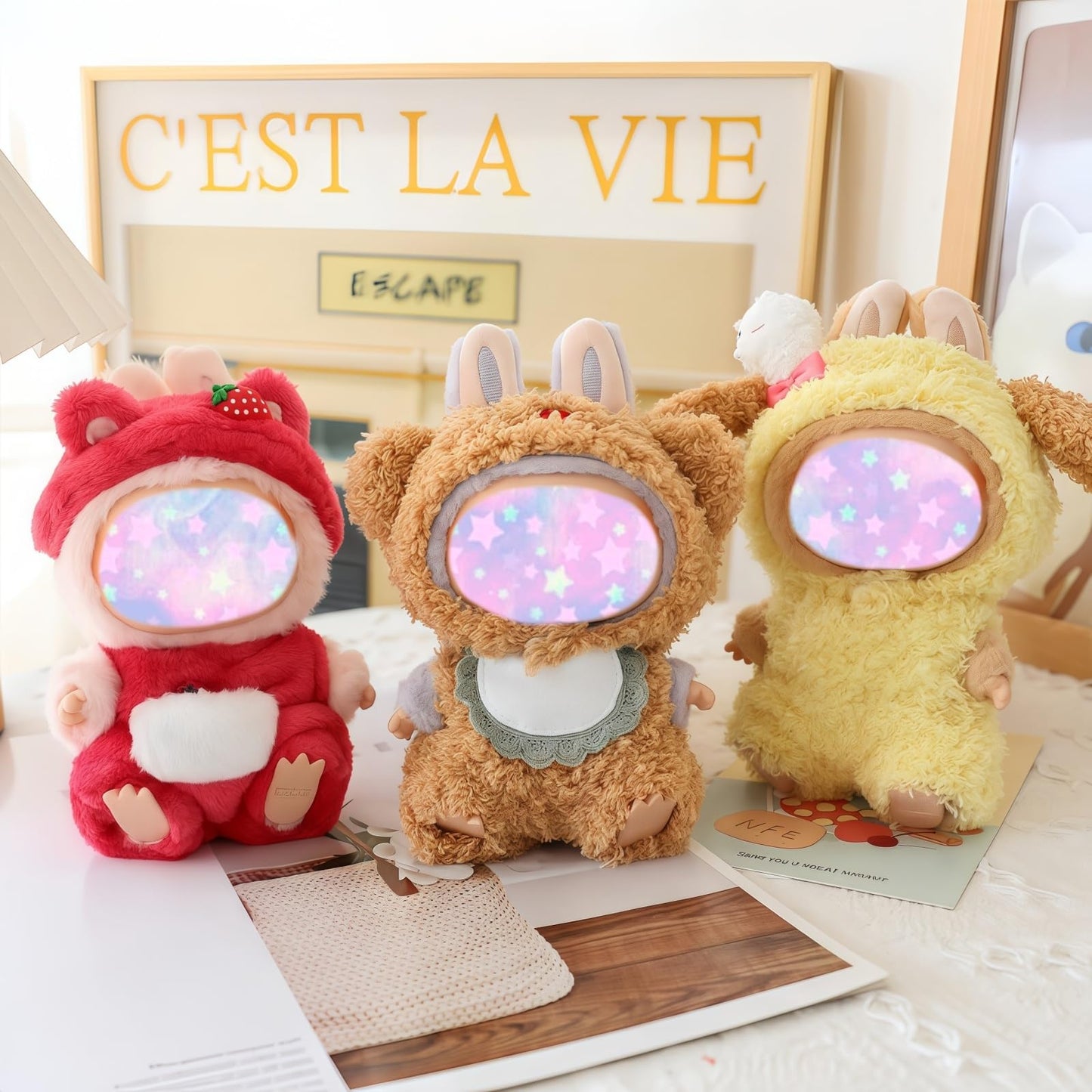 Xinbalove 17Cm Doll Clothes Set (No Doll Included), Overalls Set For 6.7Inch Suit, Faking Animal Style Outfit Jumpsuit, Cute Fas