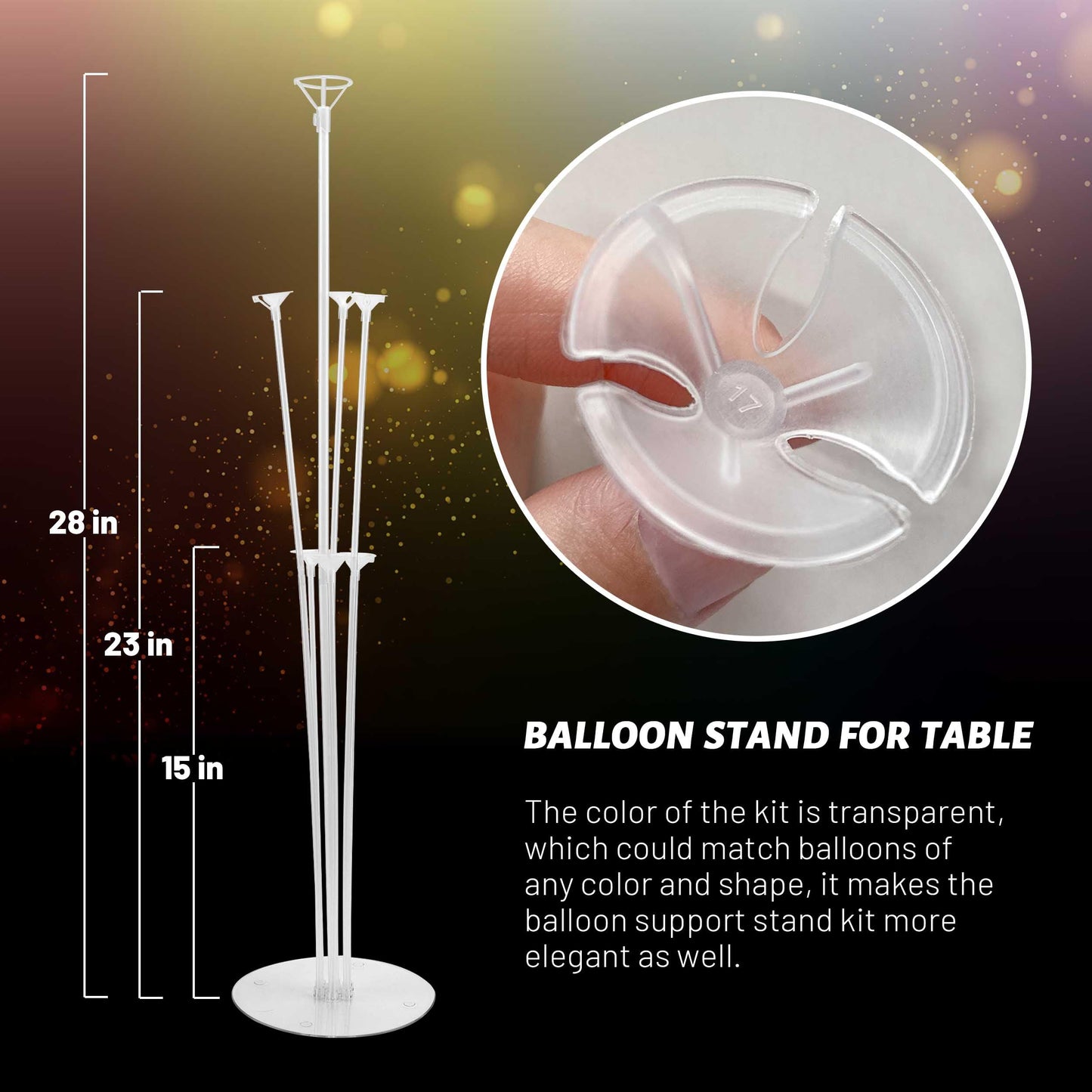 Joyypop 10 Sets Balloon Stand Kit, Balloon Sticks With Base Party Supplies Birthday Graduation Party Decorations Wedding