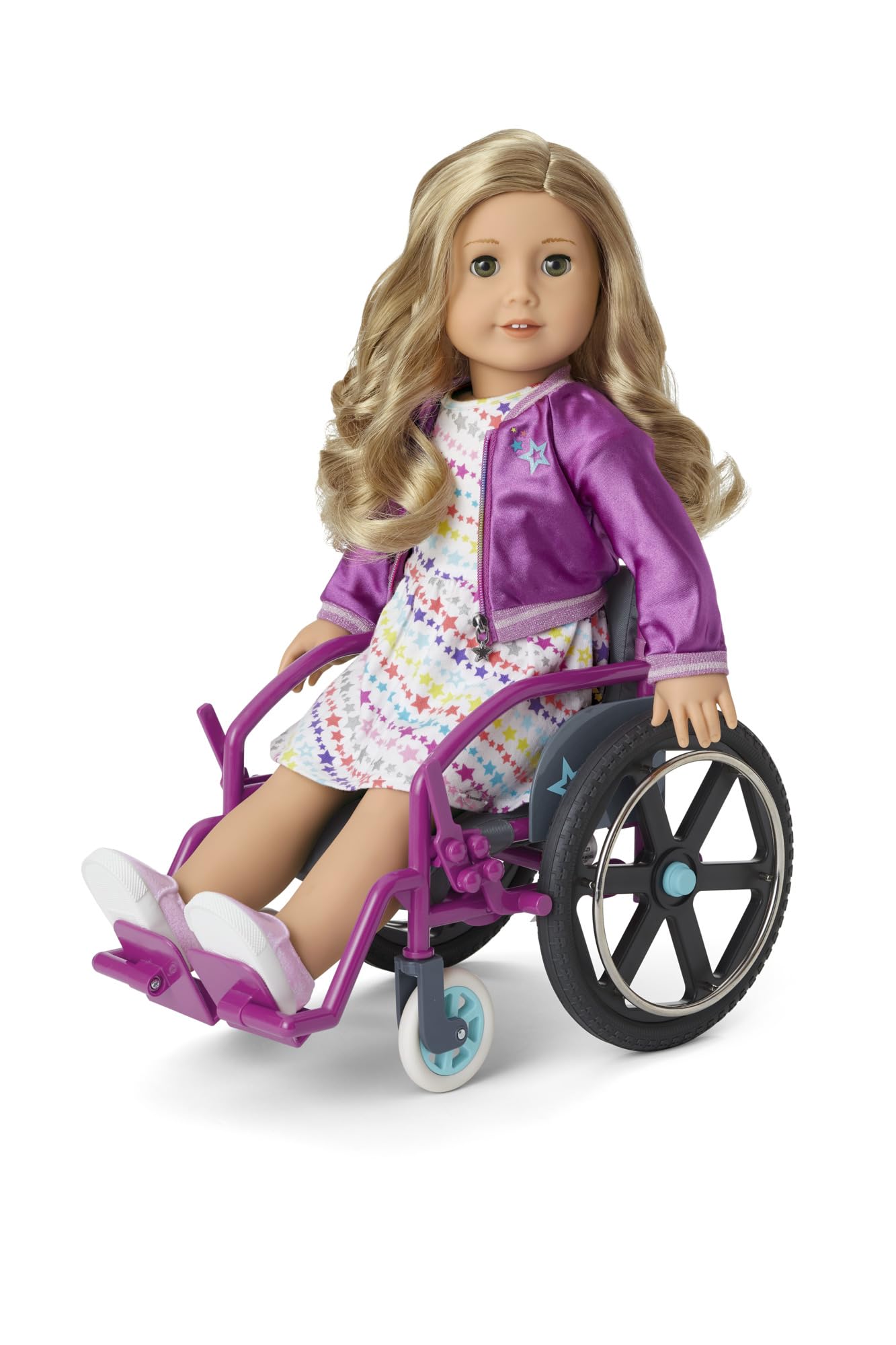American Girl 18-inch Doll Wheelchair, Ultralight with Padded Seat, Multicolor, for Ages 6+, Model HBJ29
