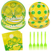 96Pcs Pickleball Party Supplies Pickleball Party Plates Napkins Forks Disposable Pickleball Tableware Set For Pickle Ball Party