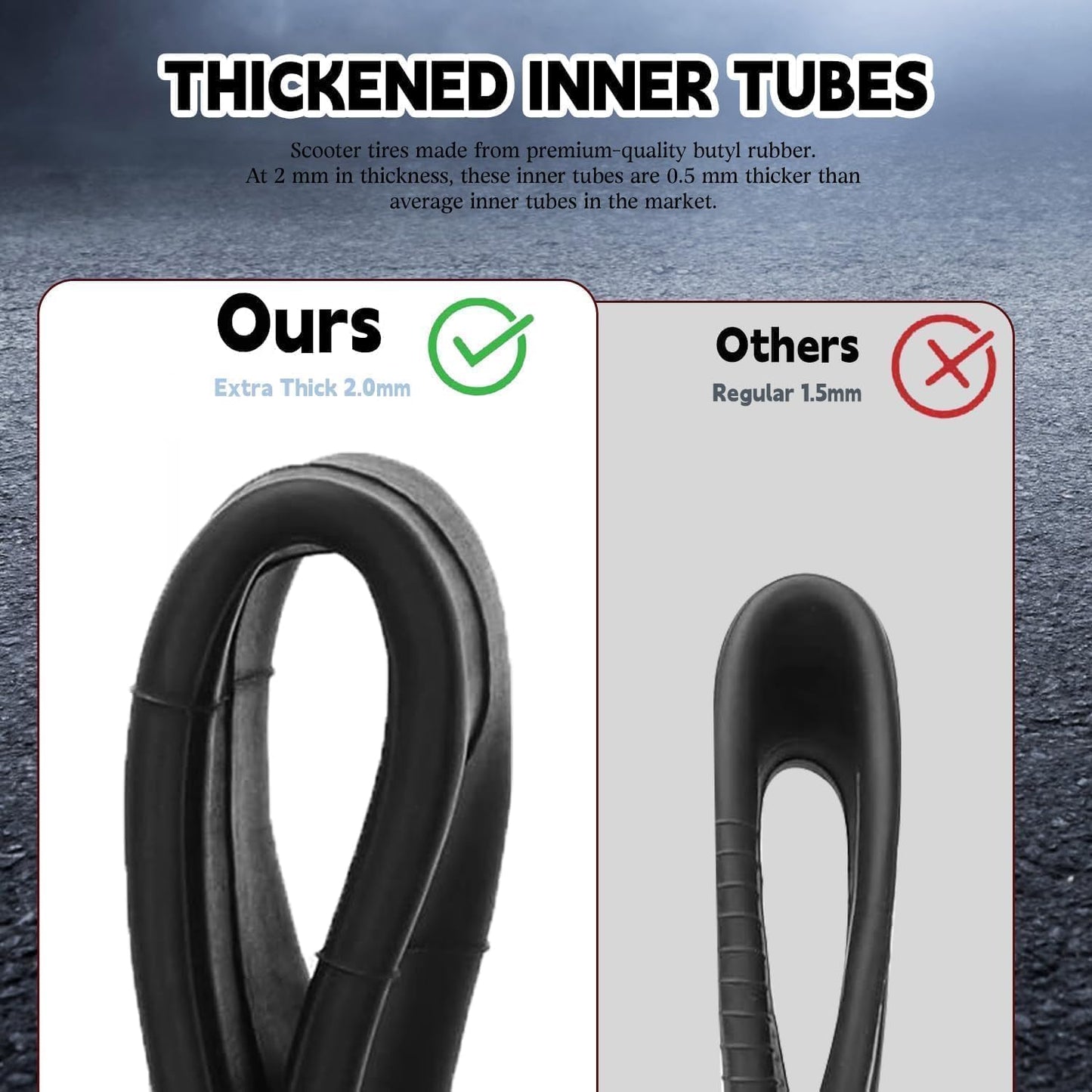 10x2.75-6.5 Scooter Tire Tube 70/65-6.5 Inner Tube 10 inch Tires Replacement for Speedway 5 Dualtron 3 Hover-1 Alpha gotrax G4 Electric Scooter (2 Pack)