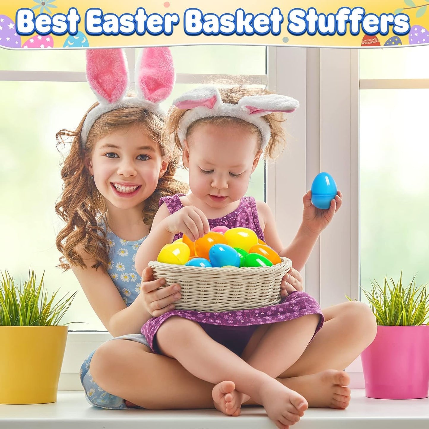Jumlys 1500 Pcs 2.4'' Plastic Easter Eggs, Empty Fillable Colorful Easter Eggs With Hinge, Perfect For Easter Hunt, Basket Stuff