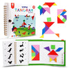 Travel Tangram Puzzle Magnetic Puzzle Book Game Road Trip Game Jigsaw Shapes Dissection STEM Games with Solution IQ Educational Toy for Kid mature-themed Challenge Brain Teasers 368 Patterns(2Pcs Tangrams)