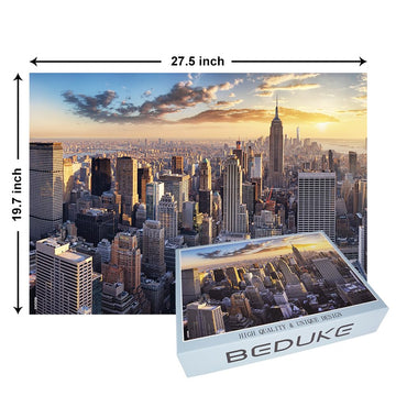 Beduke Jigsaw Puzzles 1000 Pieces For Adults 1000 Piece Puzzle New York City Thick Sturdy Precise Interlocking Age 14+ Family Game