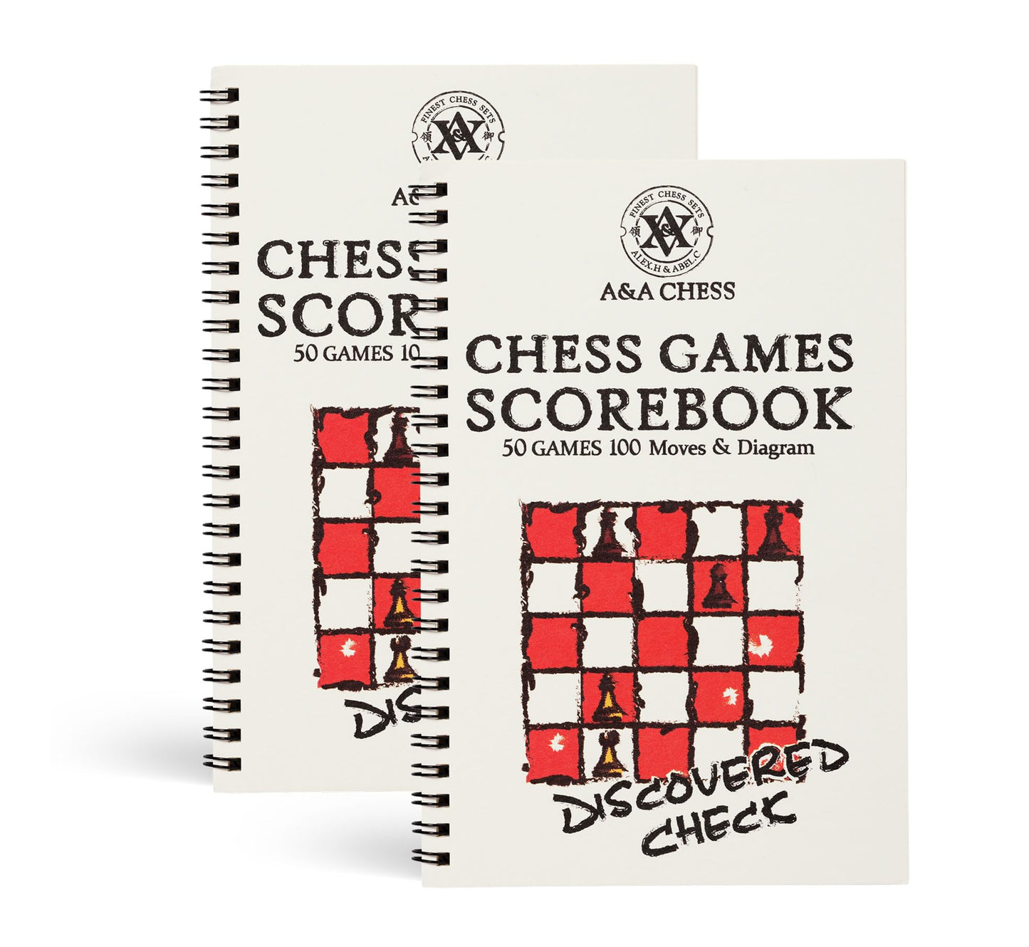 A&A Eye-Protection Chess Scorebook/Matches, Score Pad / 50 Games / 100 Moves / 2 Pack