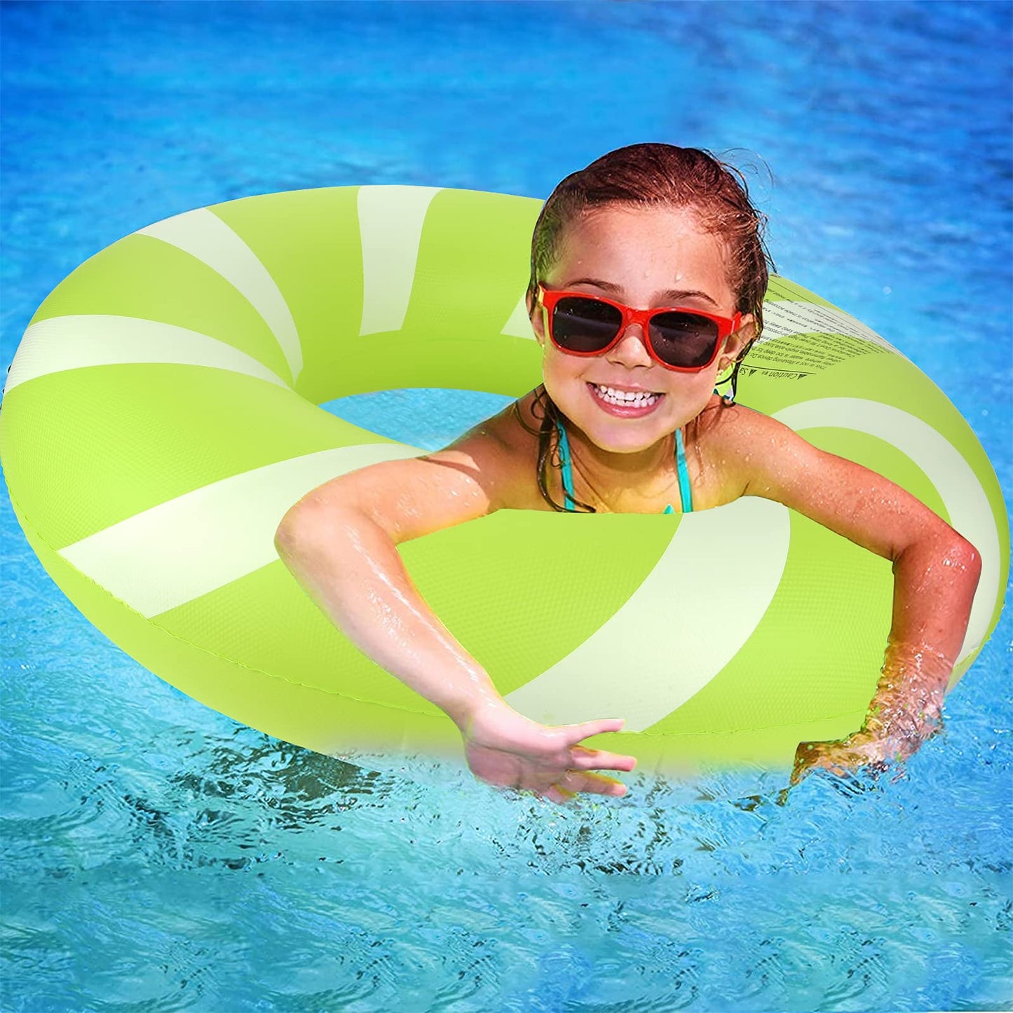 Bestrip Pool Floats Adult Size For Kids Age 8-12 Adults Inflatable Floats Swimming Ring Toys Beach Pool Party Lake Use (1Pcs-Gre