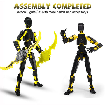 Memogizz T13 Action Figure Set, Pre-Filled Easter Egg With 3D Printed Toy, Easter Basket Stuffers For Adults, 1Pack, Blackgold