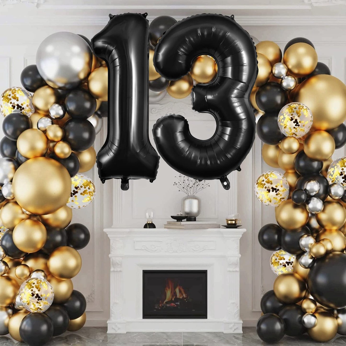 Black 13 Balloon Numbers, Large 13 Or 31 Foil Balloons, Big Number Balloons 40 Inch For 13Th / 31St Birthday Party And Anniversa