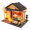 Spilay DIY Miniature Dollhouse Kit with Wooden Furniture Handmade Japanese Style DIY Dollhouse Kit with Dust Cover & LED 1:24 Scale Creative Room Gift Idea for mature-themed Teenager Lover(Grocery Store)