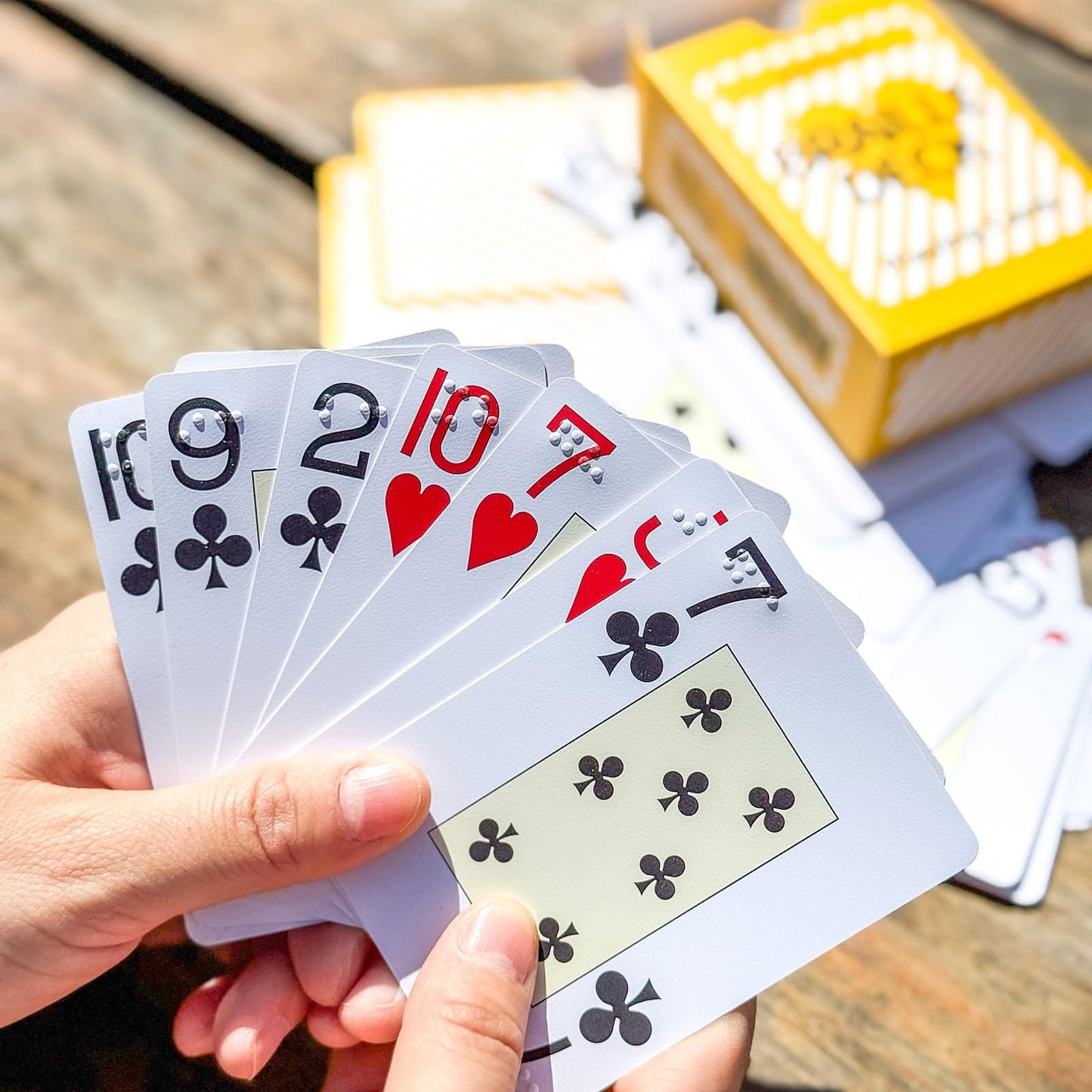 jakille Braille Playing Cards for Blind 2.5x3.5 Plastic Braille Playing Cards Large Print for Visually Impaired Best Gifts for Blind Person Perfect for Games and Family