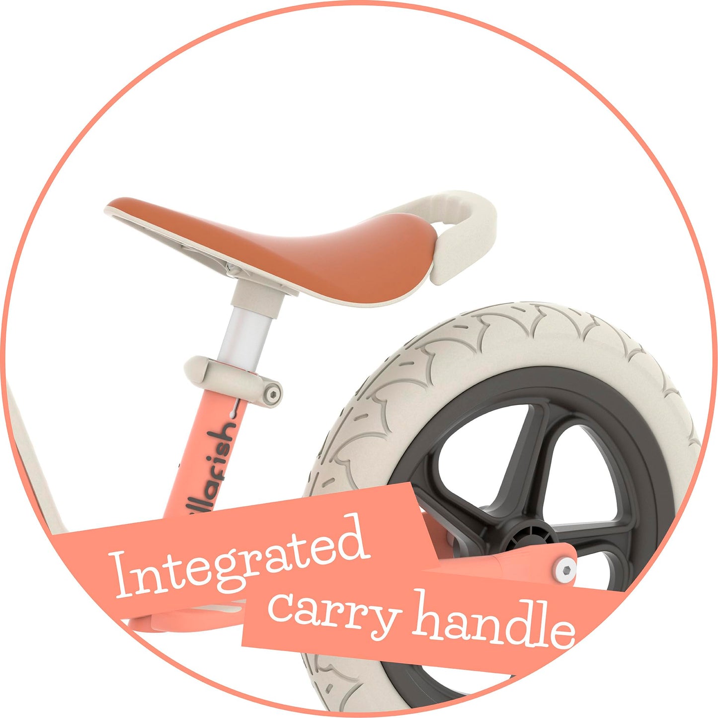 Chillafish Charlie Lux Lightweight Balance Bike Trainer For Children 2 To 5-Years, With Carry Handle, Integrated Footrest, Adjustable Seat, Handlebar, And No-Puncture 12-Inch Eva Tires, Salmon