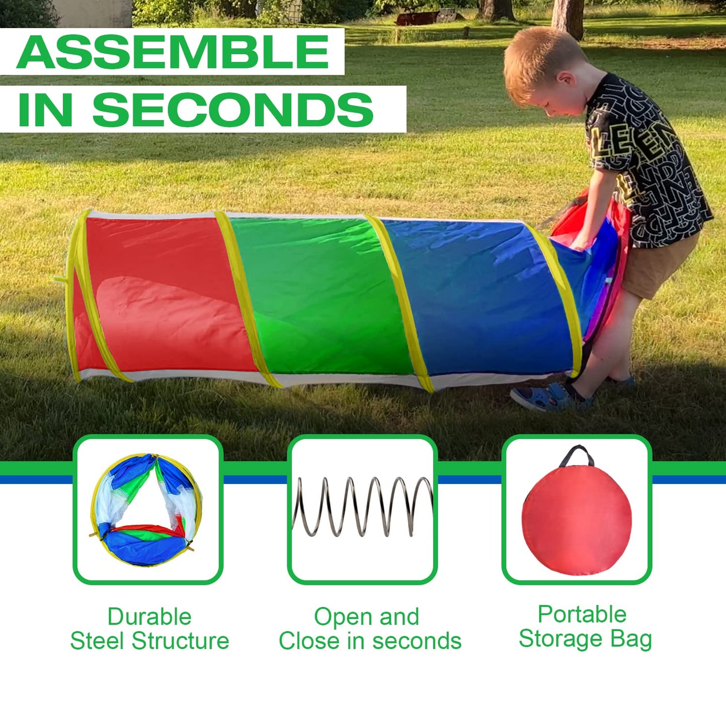 Play Tunnel For Toddlers 1-3, Kids Tunnel Crawling Indoor Outdoor Mesh See Through Pop Up Play Tent Crawl Tunnel Sensory Toy For