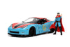 Jada Toys Marvel Doctor Strange 1:24 2006 Chevy Corvette Z06 Die-Cast Car with 2.75'' Dr. Strange Figure Toys for Kids and mature-themeds (32115)