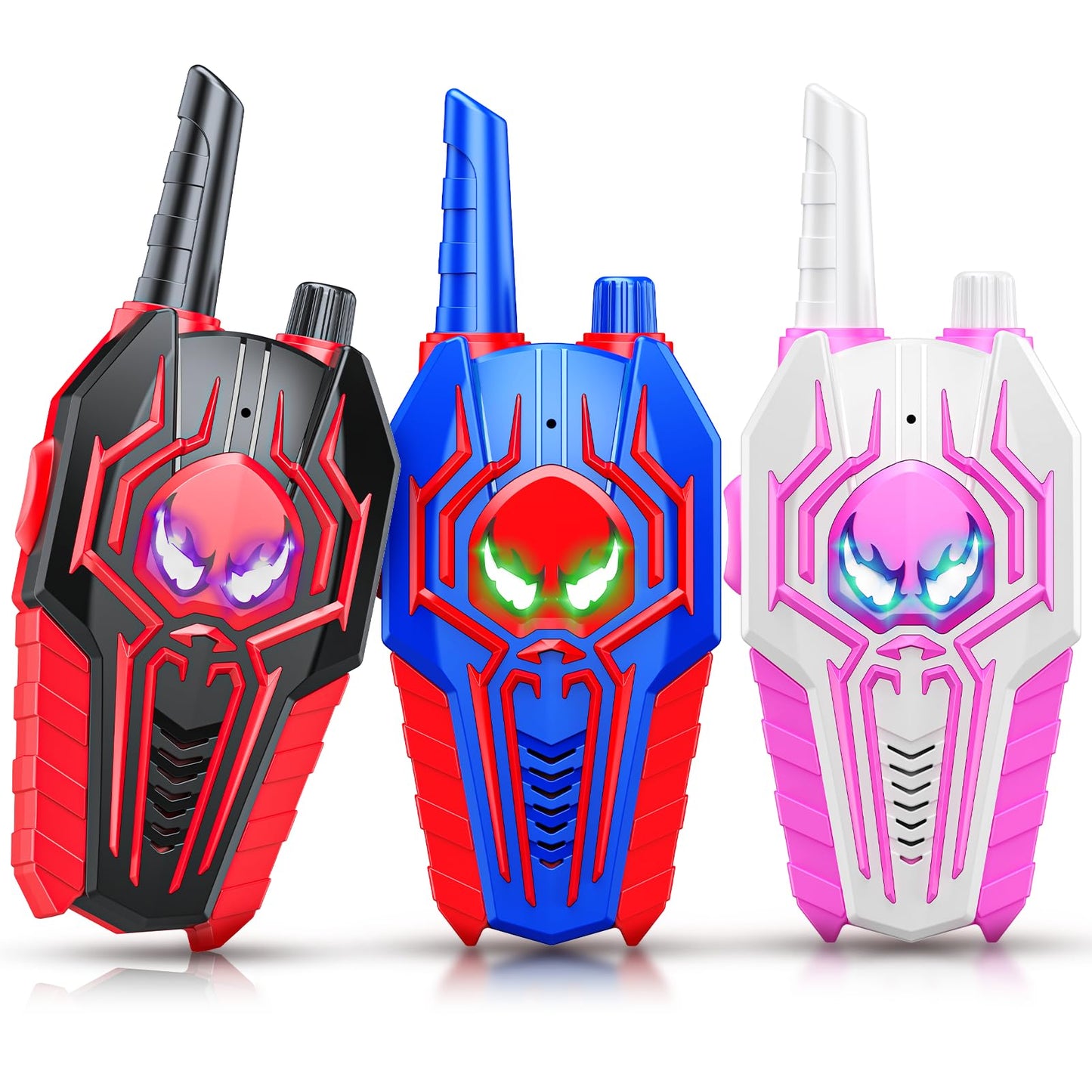 Spider Walkie Talkies For Kids Boys: 3 Pack Kids Walkie Talkies Toys Gifts For 3 4 5 6 7 8 9 10 Year Old Girls Boys Family Hikin