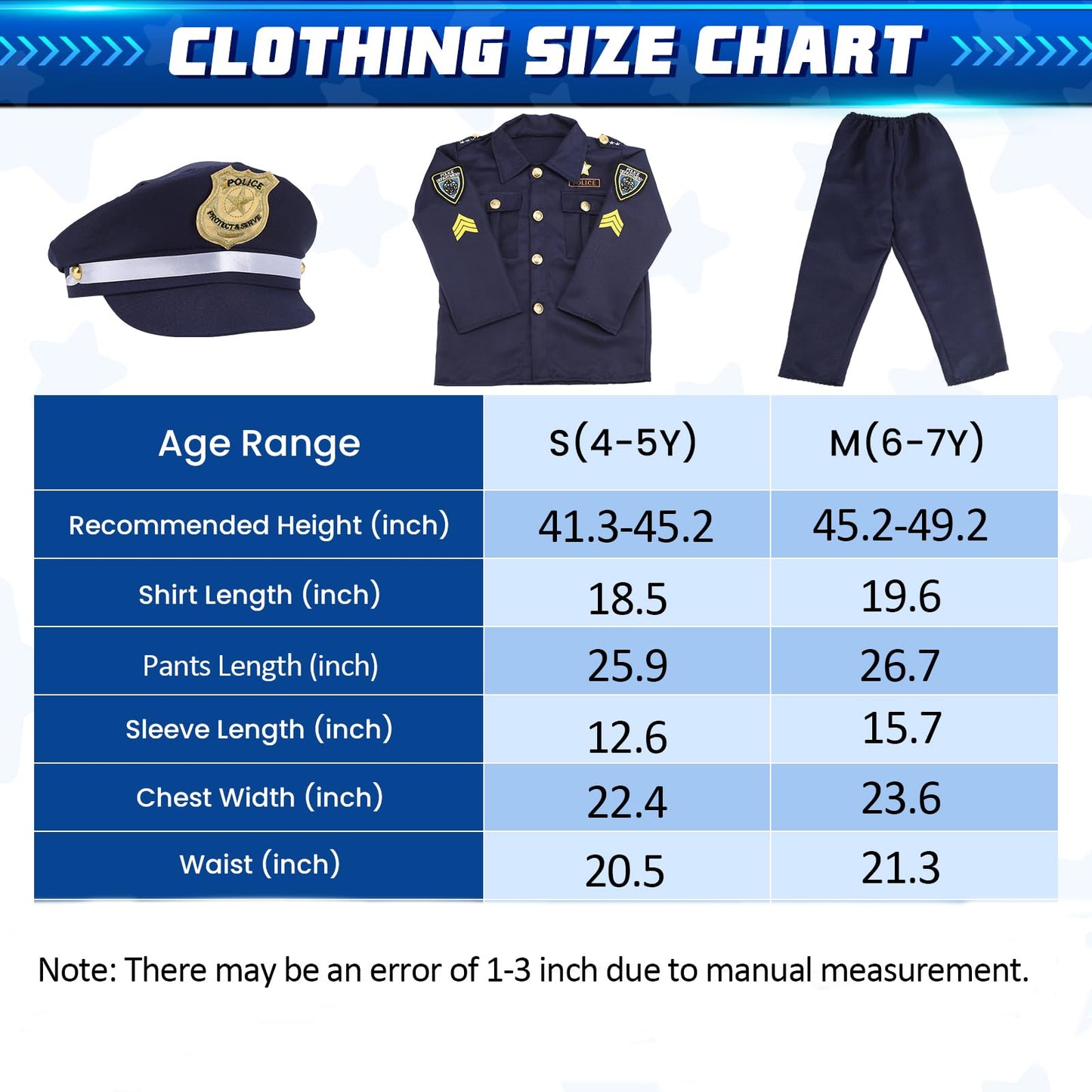 Skirfy 16Pcs Police Officer Costume For Boys,Police Costume For Kids,16Pcs Kids Cop Costume With Police Uniform,Police Toys,Kids