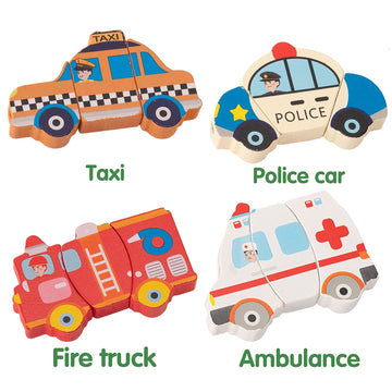 Cucos Wooden Toddler Puzzles For Kids Ages 1-5 Years Old, Wooden Peg Vehicle Toddler Puzzles, Learning Toys Educational Gift For