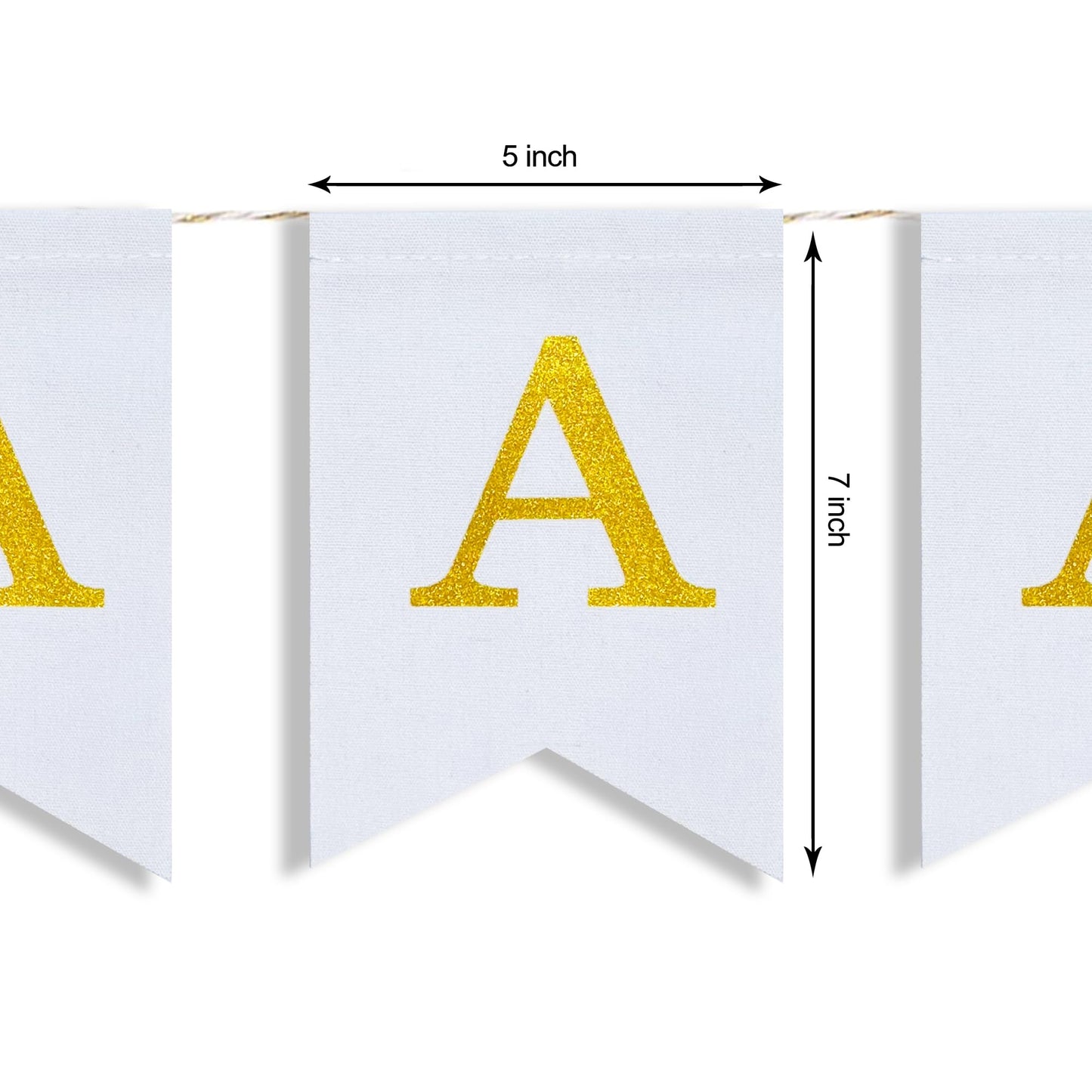 Custom Banner Kit, 97 White Cotton Canvas Flags With Gold Vinyl Printed Letters Numbers & Symbols, String & Needle, Diy Customiz