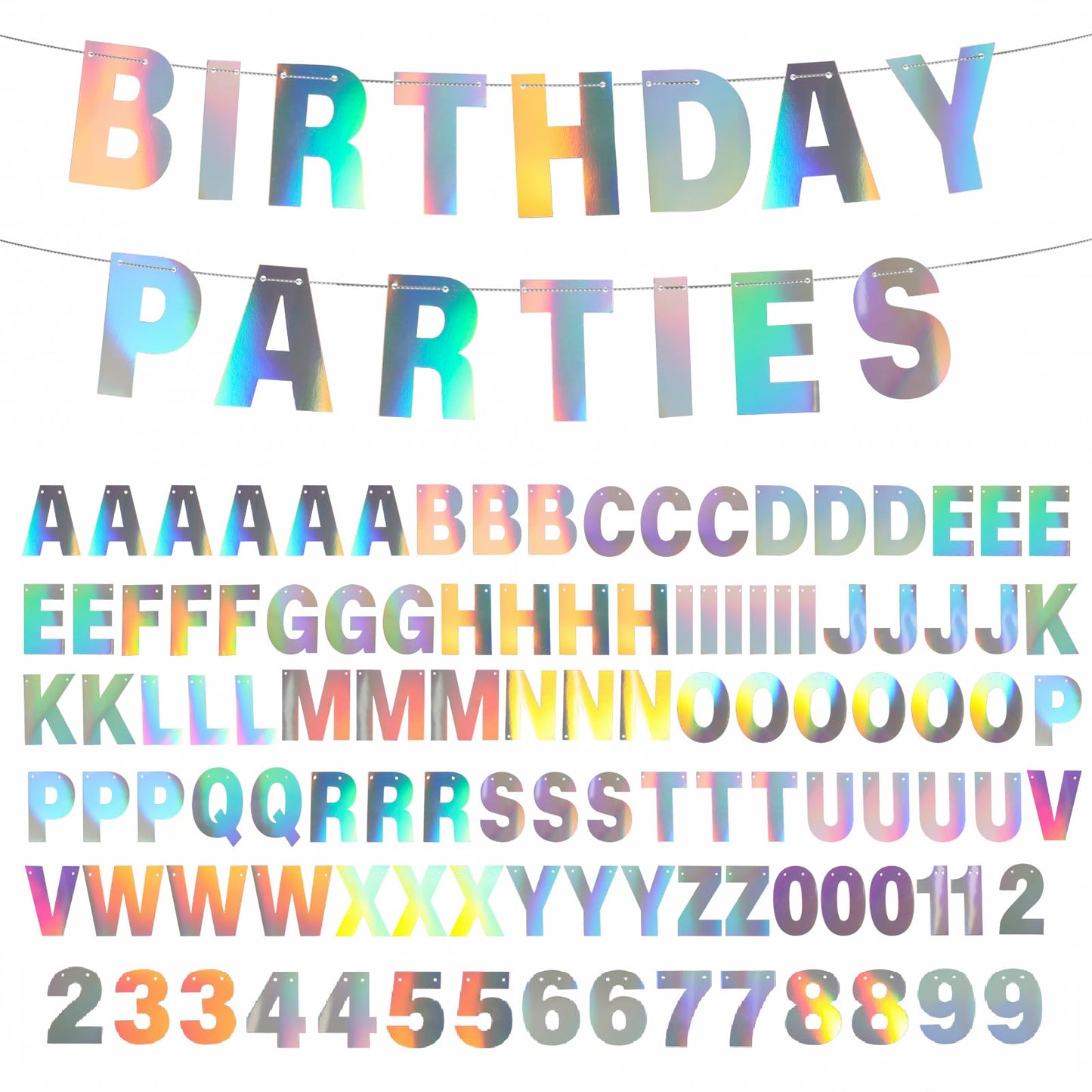 Diy Banner Kit With Letters Banner Letters Holographic Customizable Birthday Banners Graduation Banner Custom Party Hanging Banner For Graduation Wedding Party Baby Shower Decoration (Holographic)