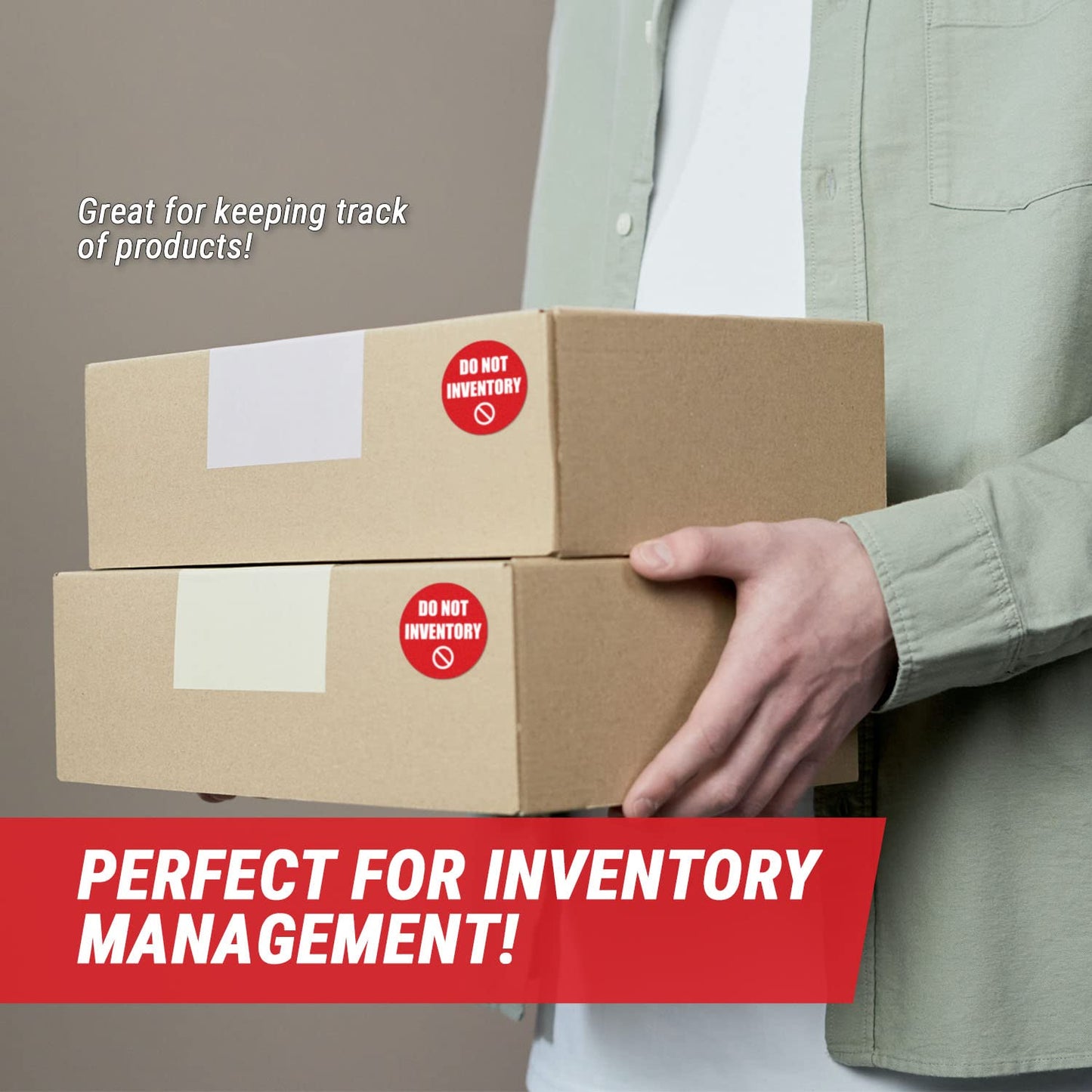 Do Not Inventory Label Stickers - 2 Inch Round Circle Dots Stickers in Bright Red for Warehouse Inventory Control Management Qua