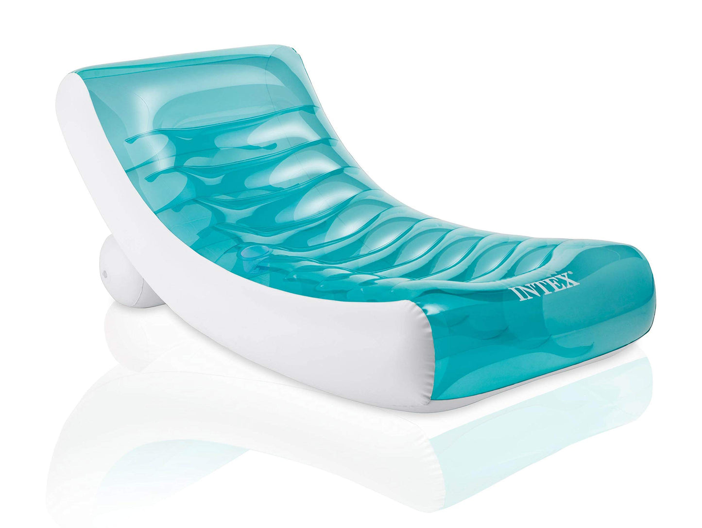 Intex Inflatable Rockin' Lounge Pool Floating Raft Chair With Cupholder (2 Pack)