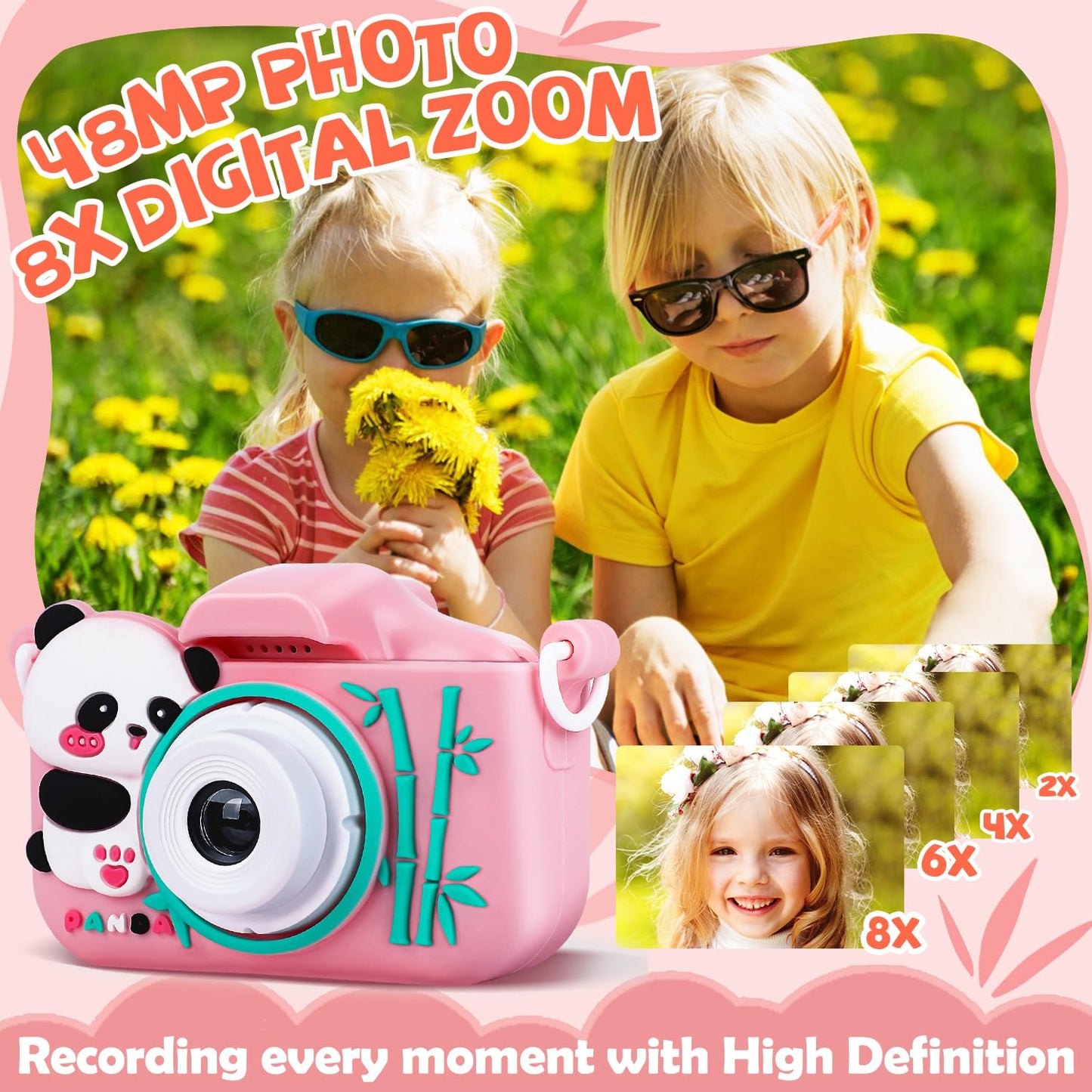 Kids Camera Digital Camera For Boys Girls Age 3-8, 48Mp Dual Lens Toddler Camera For Kids With 32Gb Sd Card 1080P Hd Video Toddl