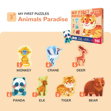 Toi 6 Packs Large Piece Toddler Jigsaw Puzzles For Kids Aged 3+, Animal Shaped Floor Puzzles For Beginner, Preschool Learning Ga
