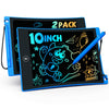 Tekfun 2 Pack Lcd Writing Tablet With Anti-Lost Stylus, 10In Erasable Doodle Board Coloring Drawing Pad For Kids, Car Trip Educa