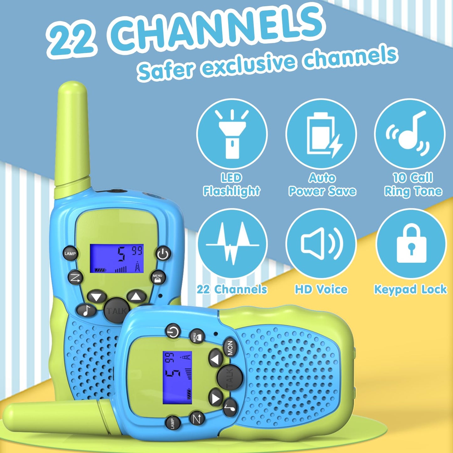 Selieve Toys For 3-12 Year Old Boys Girls, Easter Basket Stuffers, Walkie Talkies For Kids 22 Channels 2 Way Radio Toy With Back