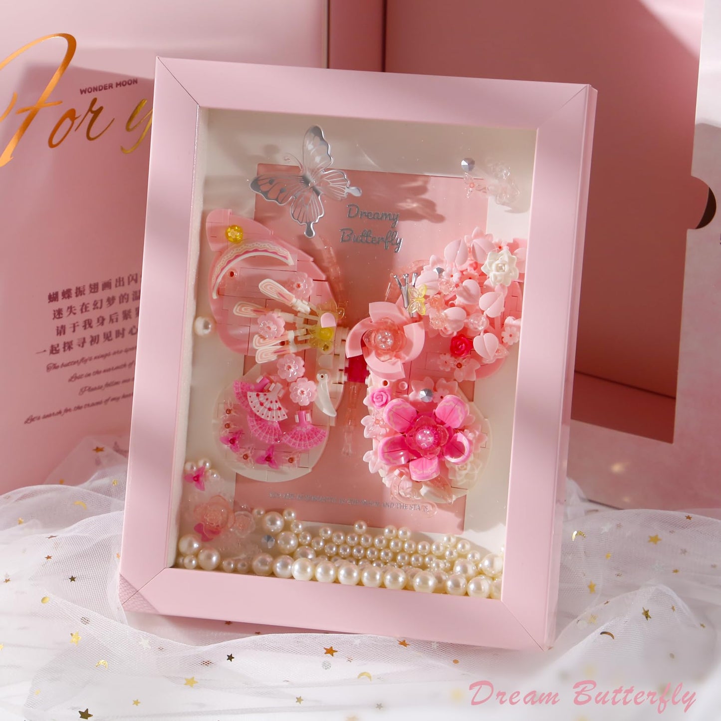 Ideas Flowers Butterfly Collection Building Blocks,Creative Insect Specimen Building Set With Exquisite Frame For Nature Lovers
