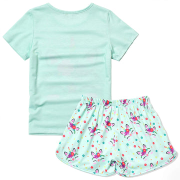 Matching Girls&Doll Pajamas Mint Green Unicorn Pjs Sets 18-Inch Dolls Night Shirts,Size 8 9