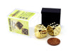 Gold Plated 16mm 6 Sided Dice 2 ea in Box by Chessex Dice