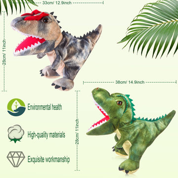 Animal Hand Puppets 11 Inch Sea Turtle Plush Dinosaur Animals Hand Puppet Toys Role-Play Toy Puppets For Kids Storytelling Imagi