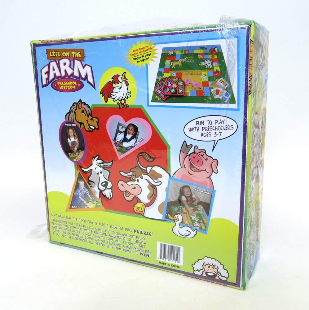 We R Fun Life on the Farm Board Game - Preschool Edition, Green, Model 4099450, Foam Material