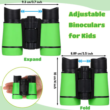 6 Pack Kids Binoculars Shock Proof Toy Binoculars Set For Age 3-12 Years Boys Girls Hunting Folding Small Telescope Birthday Gifts Bird Watching Educational Learning Camping Outdoor (Vivid Colors)