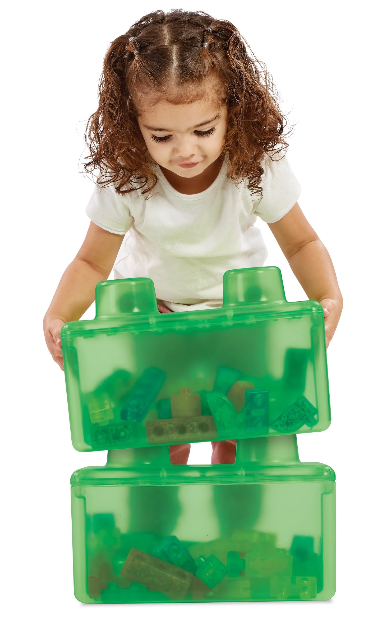 Jelly Blox Stash 'N Stack 2-In-1 Storage Case Including 30 Blocks | Toddler & Preschool Building Blocks Kids Can Squeeze & Stretch | Safety Tested & Ouch-Free | Tactile, Sensory Play Toy For Ages 2+