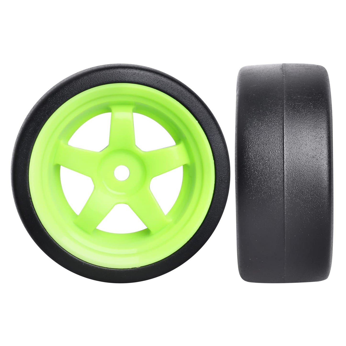 AllinRC 1/10 RC Drift Tires and Wheels 12mm Hex Hard Tyre for RC Drifting Car, Also Fit 1/12 1/14 1/16 Scale Models, Set of 4