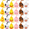 Roshtia 24 Sets Farm Animal Cups with Straws and Lids 11 oz Plastic Animal Themed Cups Cute Pig Sheep Chicken Duck Horse Cow Str