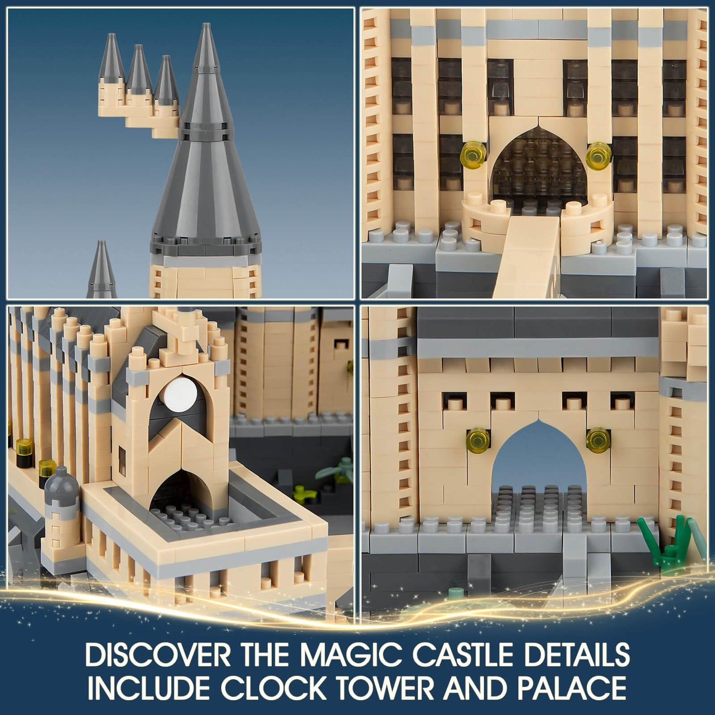 Vziimo Magic Castie Buiiding Set, Creative Architecture Micro Buiiding Biocks Kit, Collectibie Model Toys Gifts For Adults Kids 14+ (2680 Pieces)