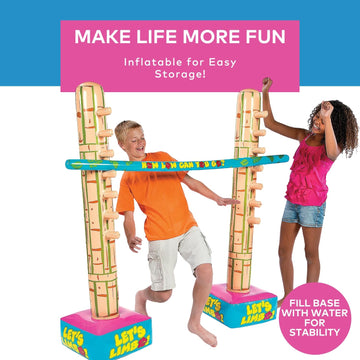 Fun Express Limbo Game, 5 Feet Tall, How Low Can You Go Vinyl Limbo Outdoor Game Set, 3 Pieces, Great For Luau, Cookout, Pool Pa