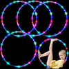 4Pack Led Hoop Dance Exercise Light Up Hoop For Kids Children, 24In Fitness Equipment Weight Loss Auto Color Changing Strobe Glo